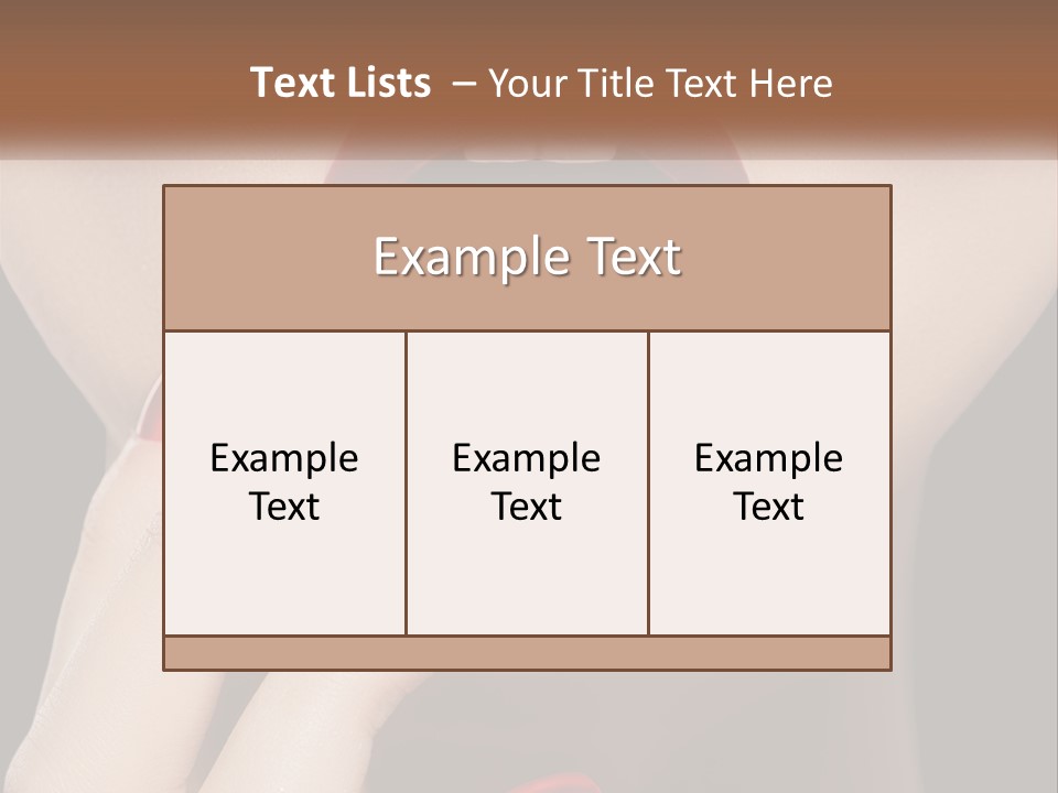 A Woman's Lips And Nails With A Red Manicure PowerPoint Template