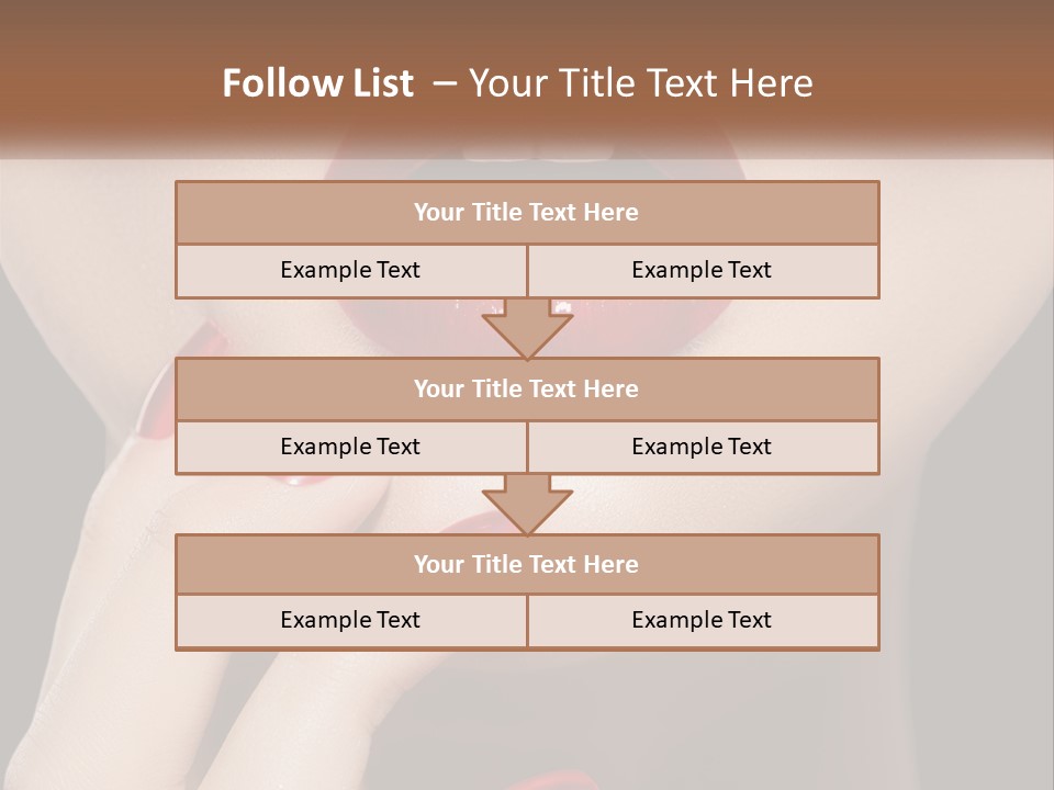 A Woman's Lips And Nails With A Red Manicure PowerPoint Template