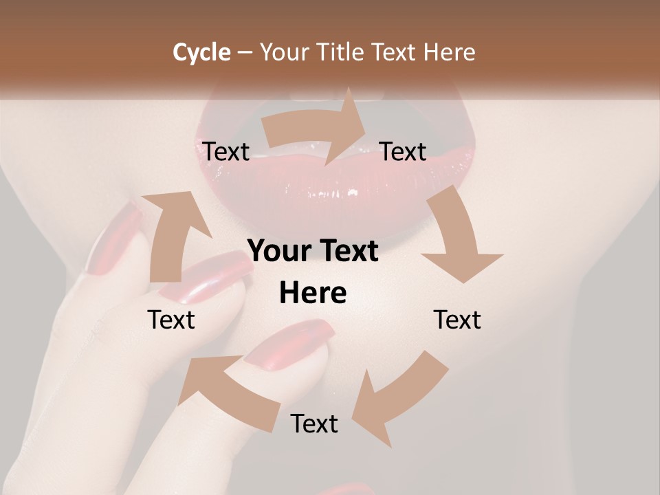 A Woman's Lips And Nails With A Red Manicure PowerPoint Template