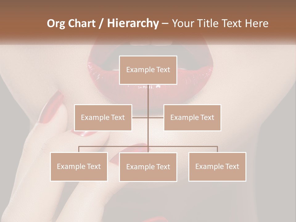 A Woman's Lips And Nails With A Red Manicure PowerPoint Template