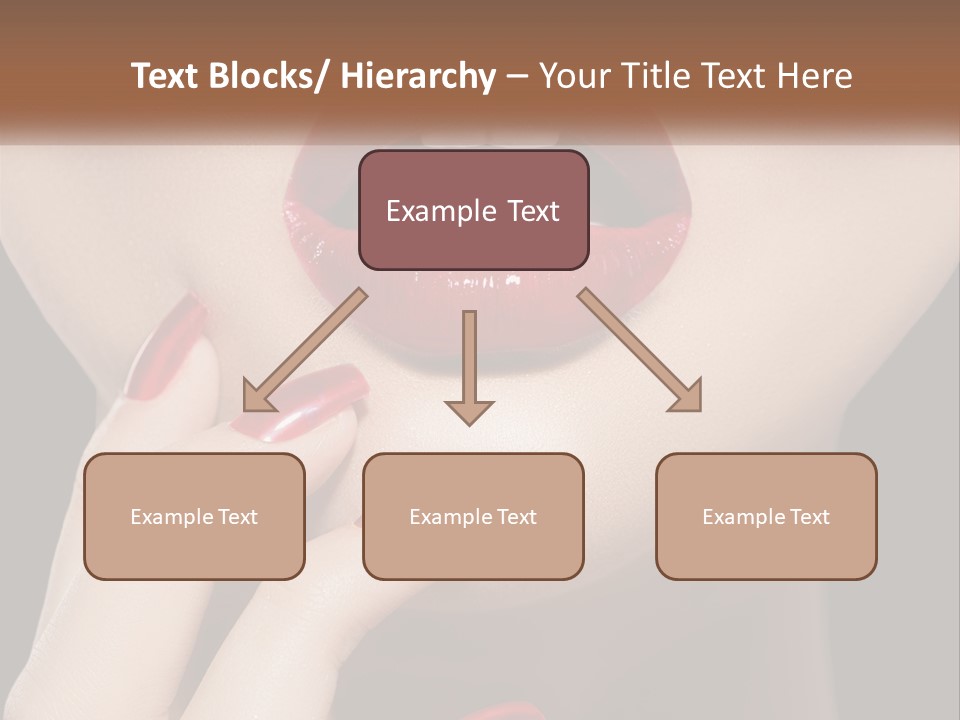 A Woman's Lips And Nails With A Red Manicure PowerPoint Template