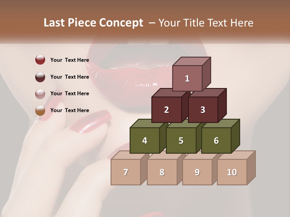 A Woman's Lips And Nails With A Red Manicure PowerPoint Template