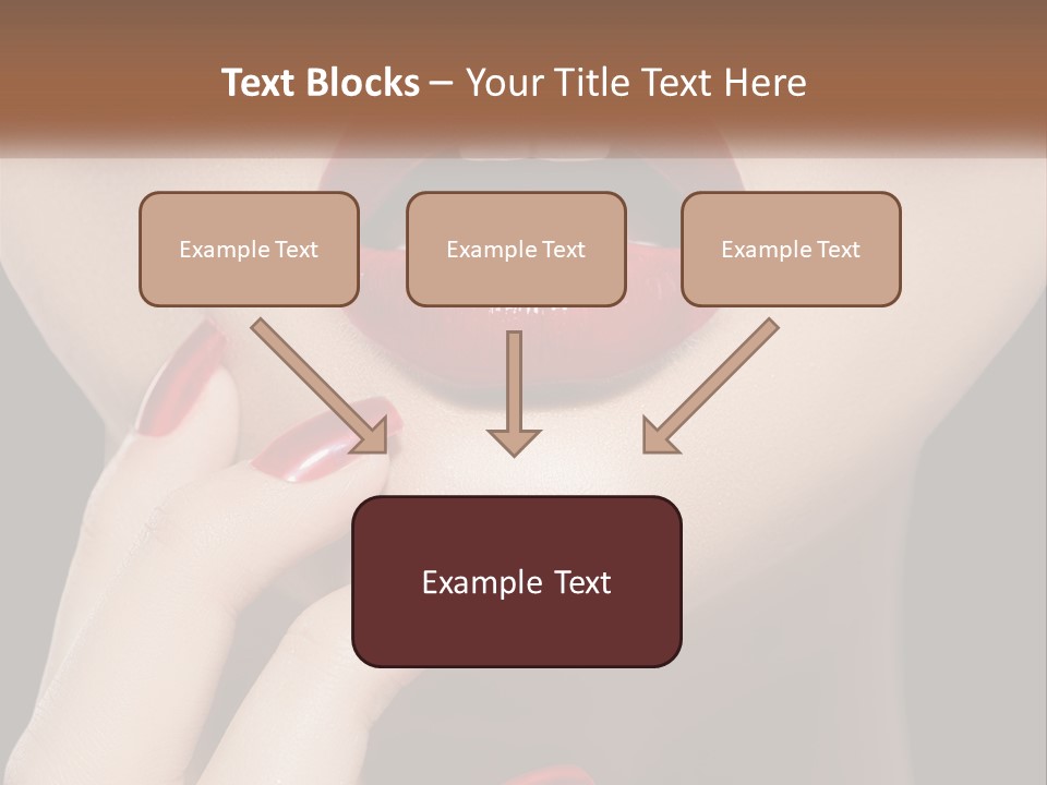 A Woman's Lips And Nails With A Red Manicure PowerPoint Template