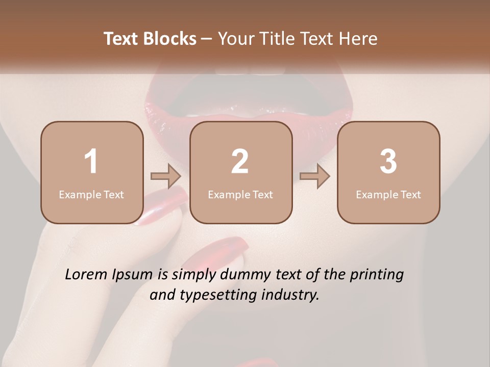 A Woman's Lips And Nails With A Red Manicure PowerPoint Template