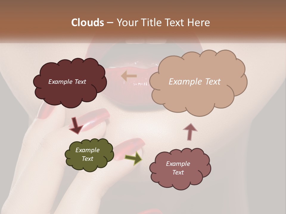 A Woman's Lips And Nails With A Red Manicure PowerPoint Template