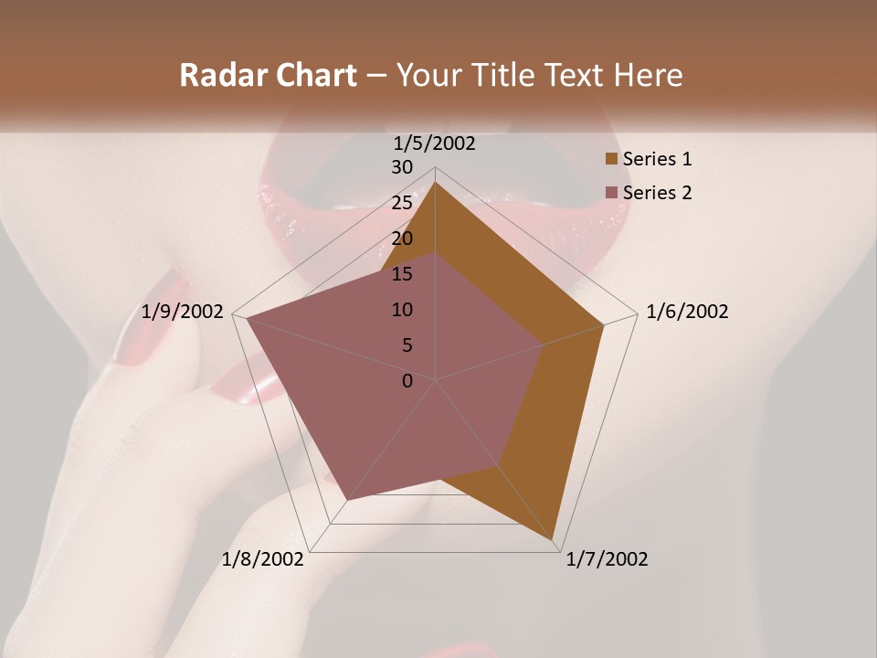 A Woman's Lips And Nails With A Red Manicure PowerPoint Template