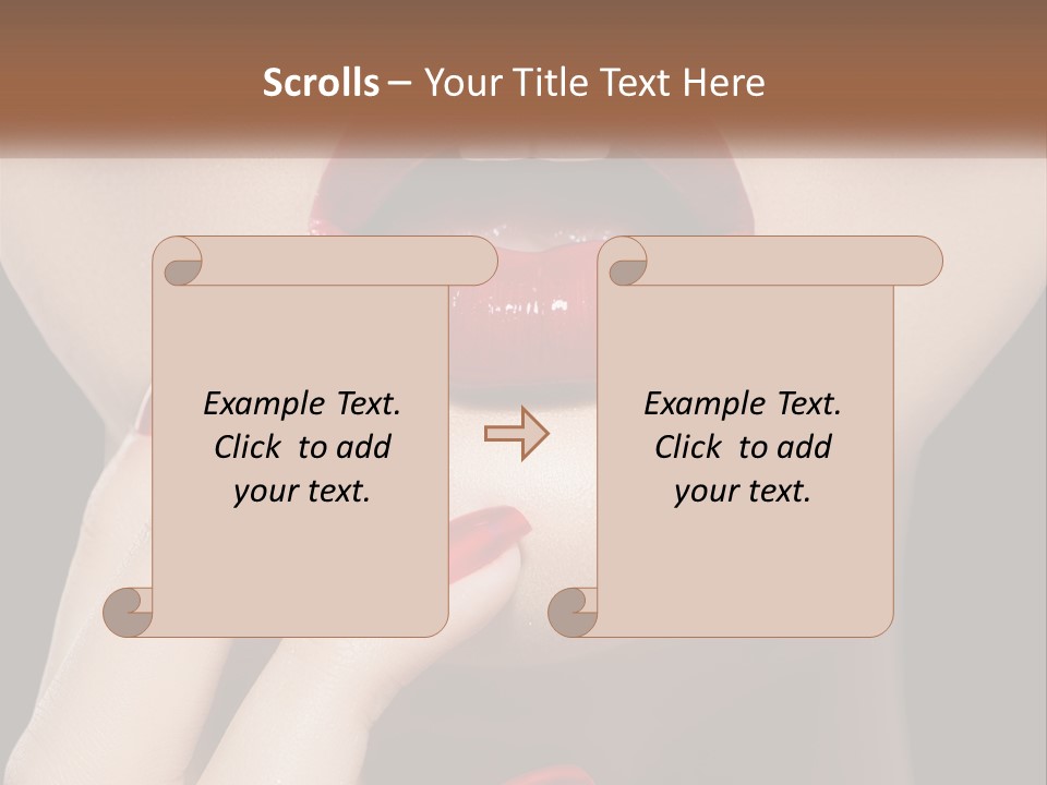 A Woman's Lips And Nails With A Red Manicure PowerPoint Template