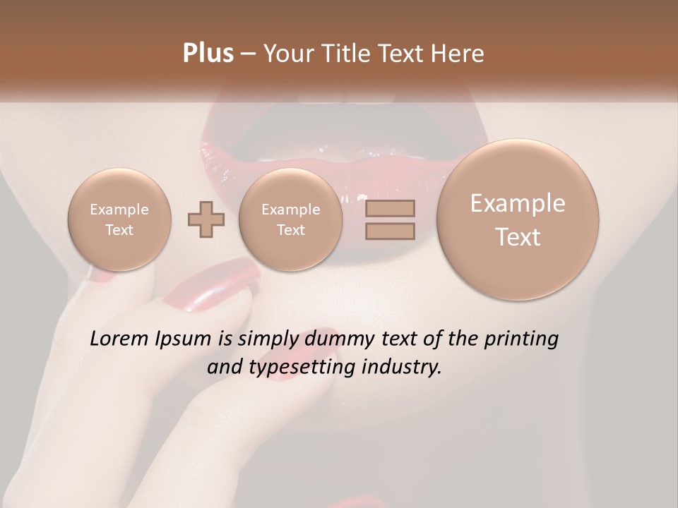 A Woman's Lips And Nails With A Red Manicure PowerPoint Template