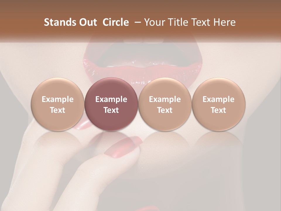 A Woman's Lips And Nails With A Red Manicure PowerPoint Template