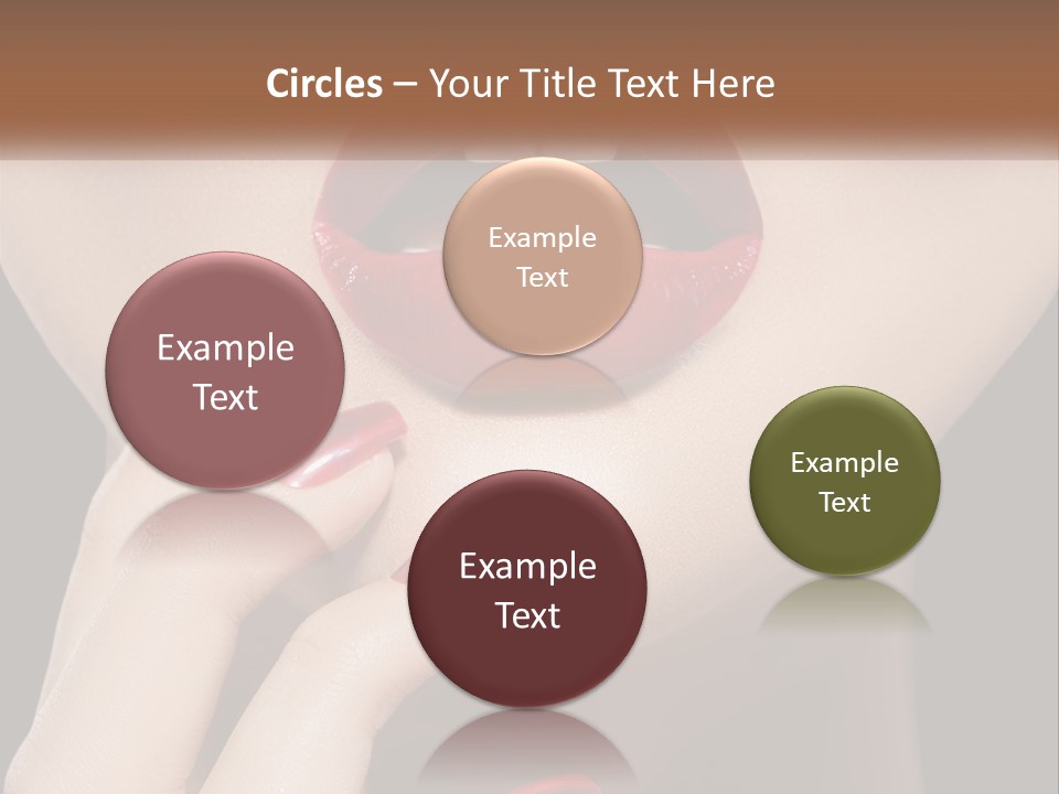 A Woman's Lips And Nails With A Red Manicure PowerPoint Template