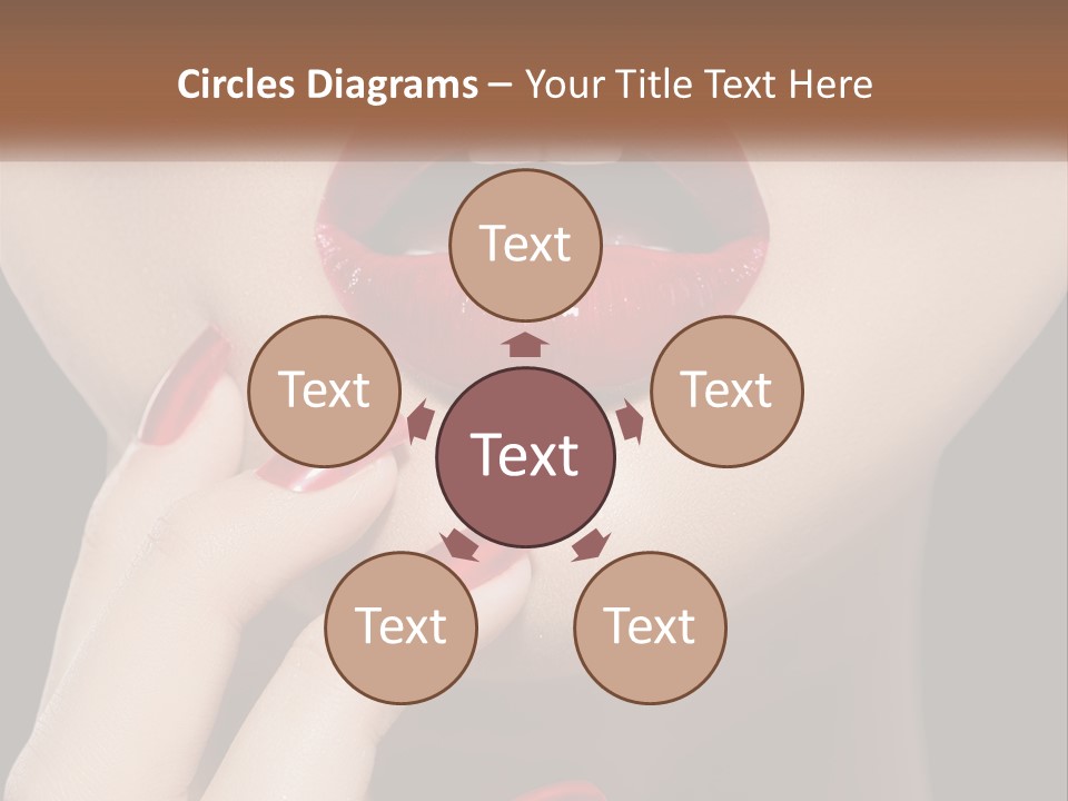 A Woman's Lips And Nails With A Red Manicure PowerPoint Template