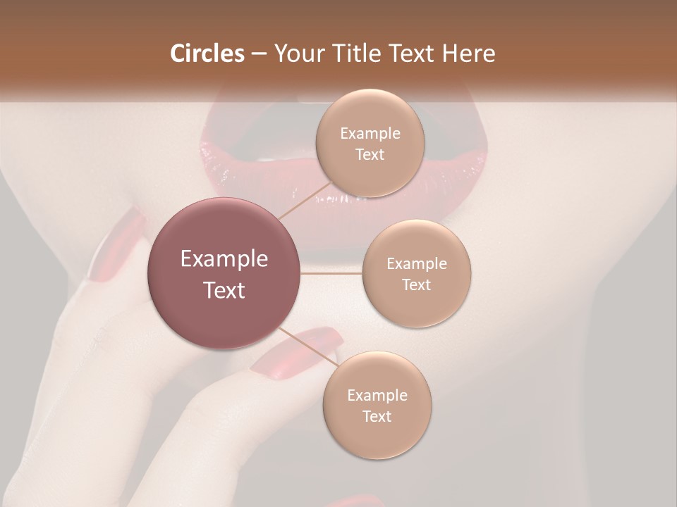 A Woman's Lips And Nails With A Red Manicure PowerPoint Template