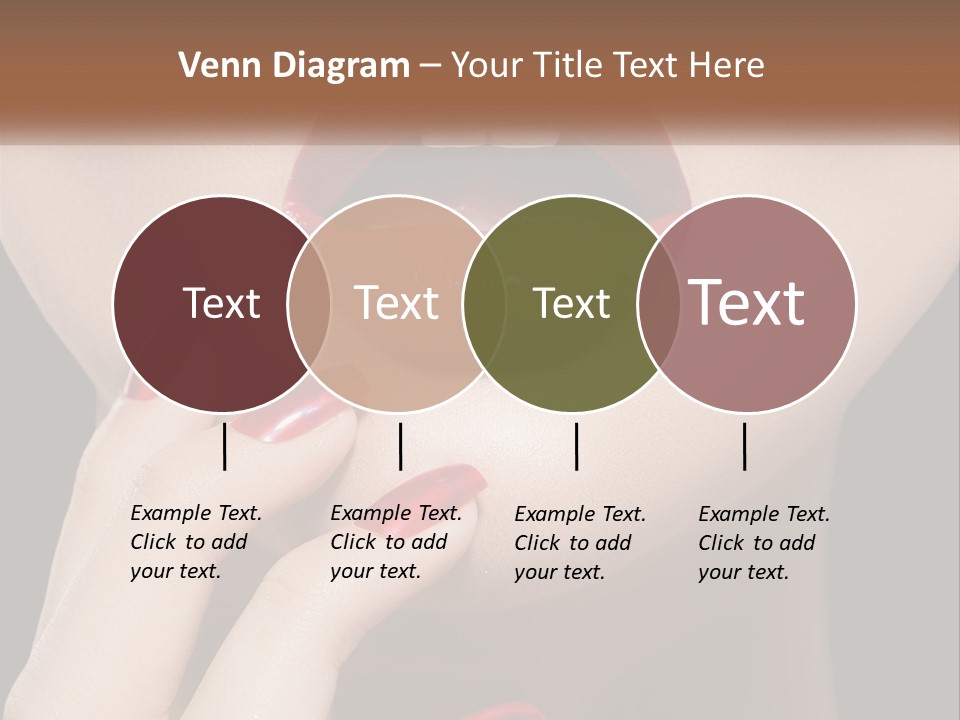 A Woman's Lips And Nails With A Red Manicure PowerPoint Template