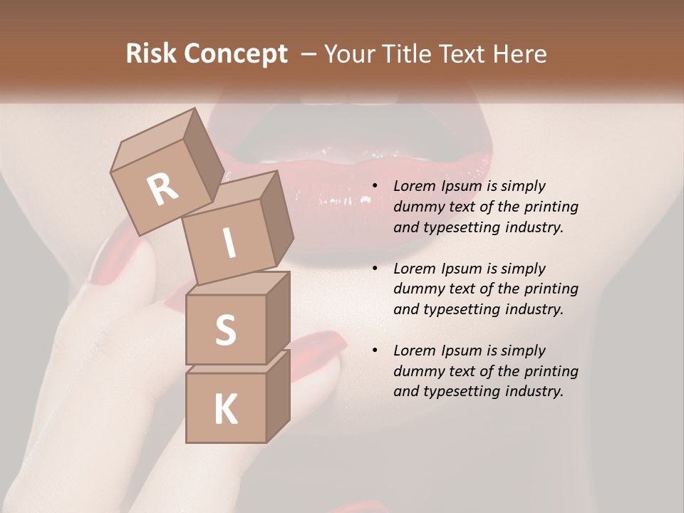 A Woman's Lips And Nails With A Red Manicure PowerPoint Template