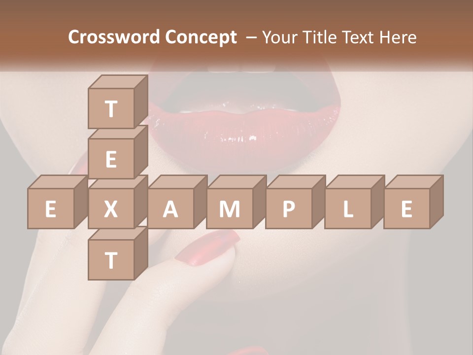 A Woman's Lips And Nails With A Red Manicure PowerPoint Template