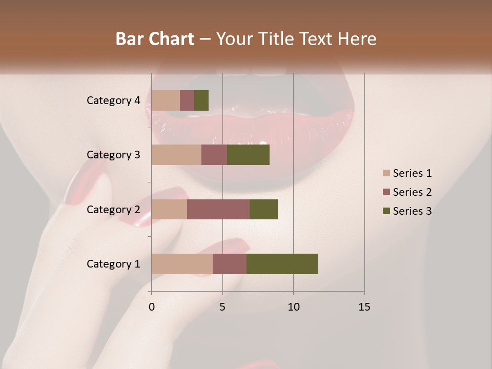 A Woman's Lips And Nails With A Red Manicure PowerPoint Template