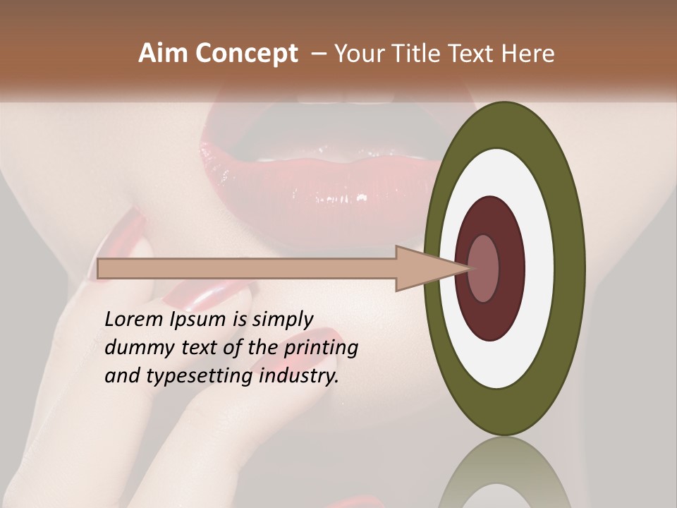 A Woman's Lips And Nails With A Red Manicure PowerPoint Template