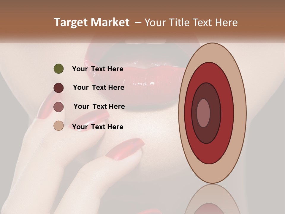 A Woman's Lips And Nails With A Red Manicure PowerPoint Template