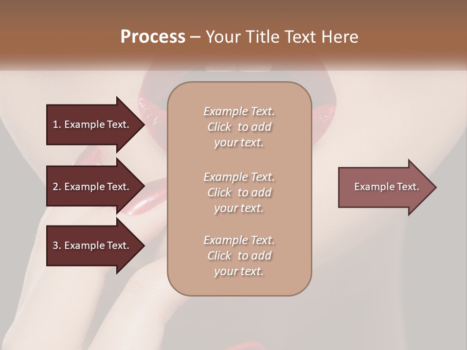 A Woman's Lips And Nails With A Red Manicure PowerPoint Template