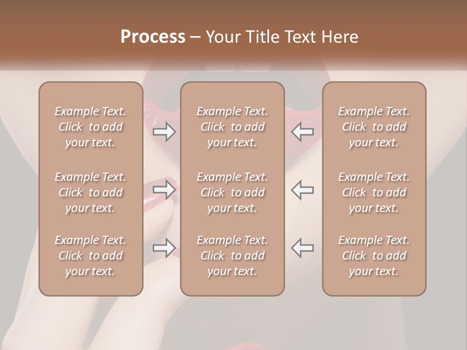 A Woman's Lips And Nails With A Red Manicure PowerPoint Template