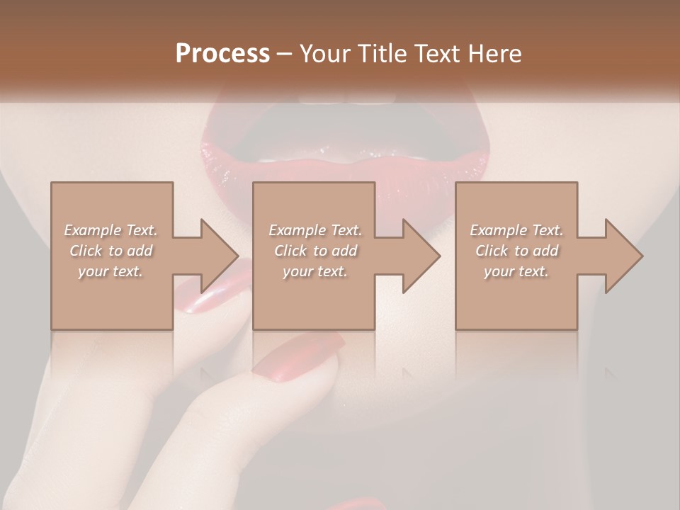 A Woman's Lips And Nails With A Red Manicure PowerPoint Template