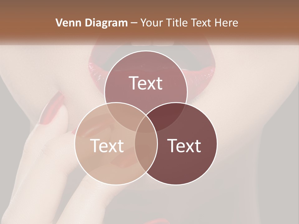 A Woman's Lips And Nails With A Red Manicure PowerPoint Template