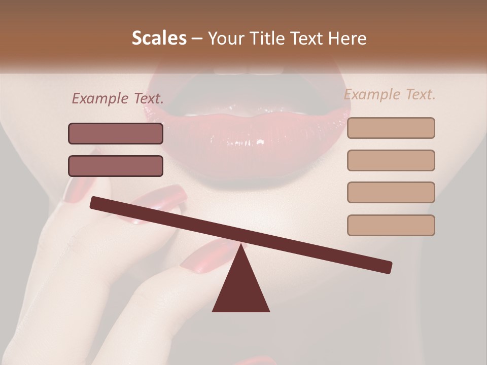 A Woman's Lips And Nails With A Red Manicure PowerPoint Template