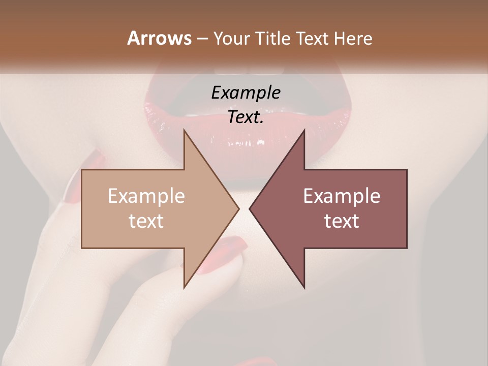 A Woman's Lips And Nails With A Red Manicure PowerPoint Template