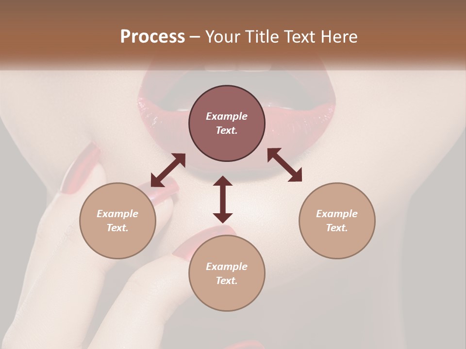 A Woman's Lips And Nails With A Red Manicure PowerPoint Template