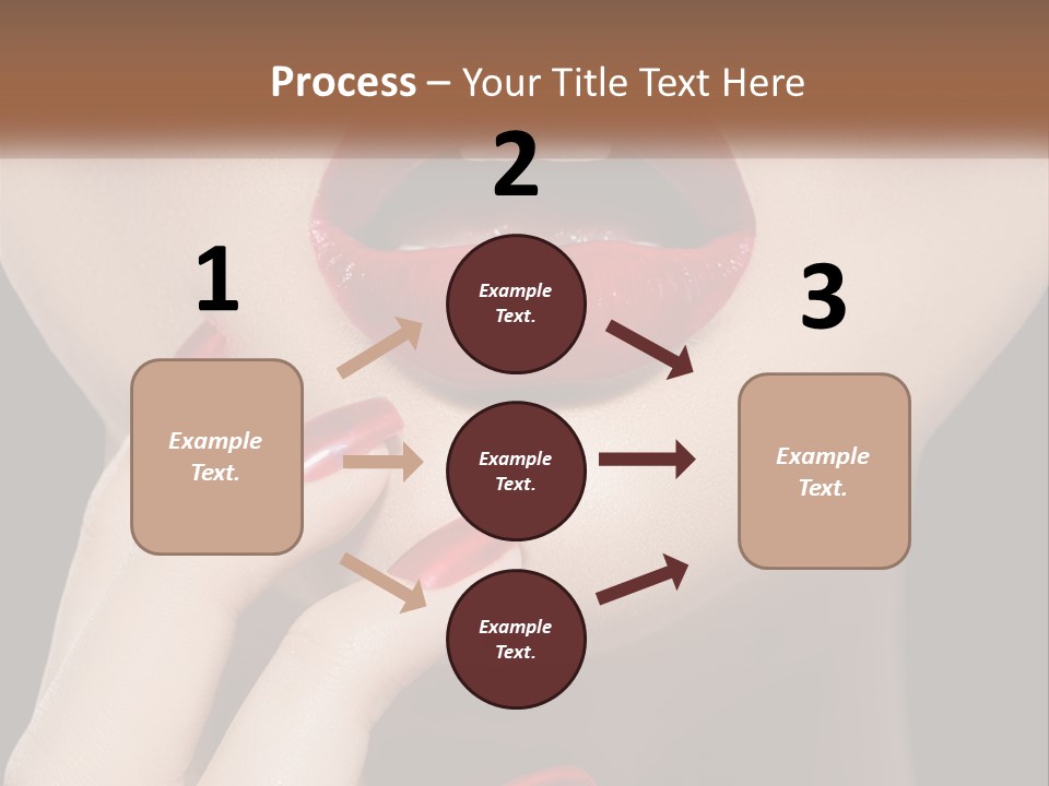 A Woman's Lips And Nails With A Red Manicure PowerPoint Template