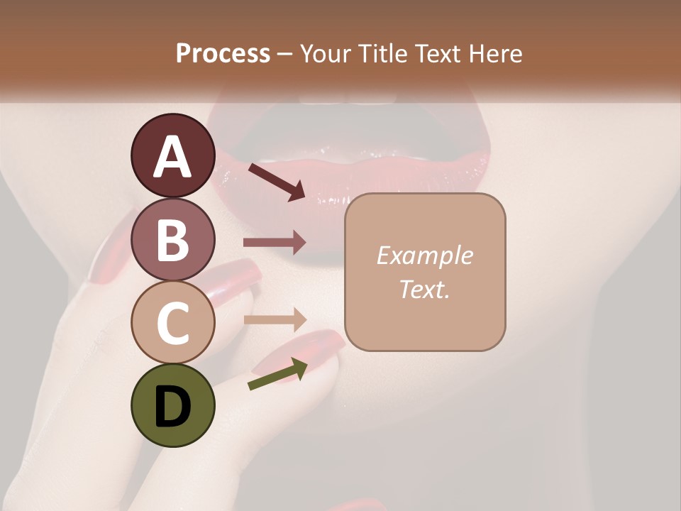 A Woman's Lips And Nails With A Red Manicure PowerPoint Template