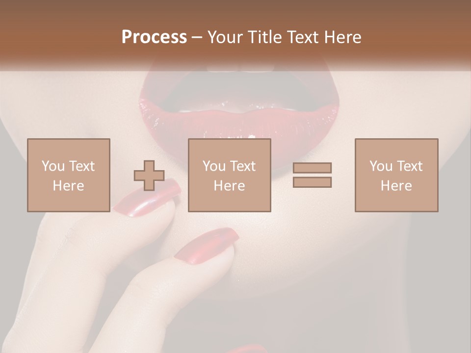 A Woman's Lips And Nails With A Red Manicure PowerPoint Template