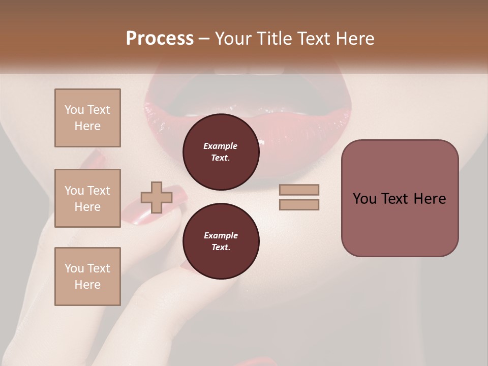 A Woman's Lips And Nails With A Red Manicure PowerPoint Template