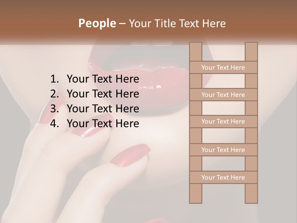 A Woman's Lips And Nails With A Red Manicure PowerPoint Template