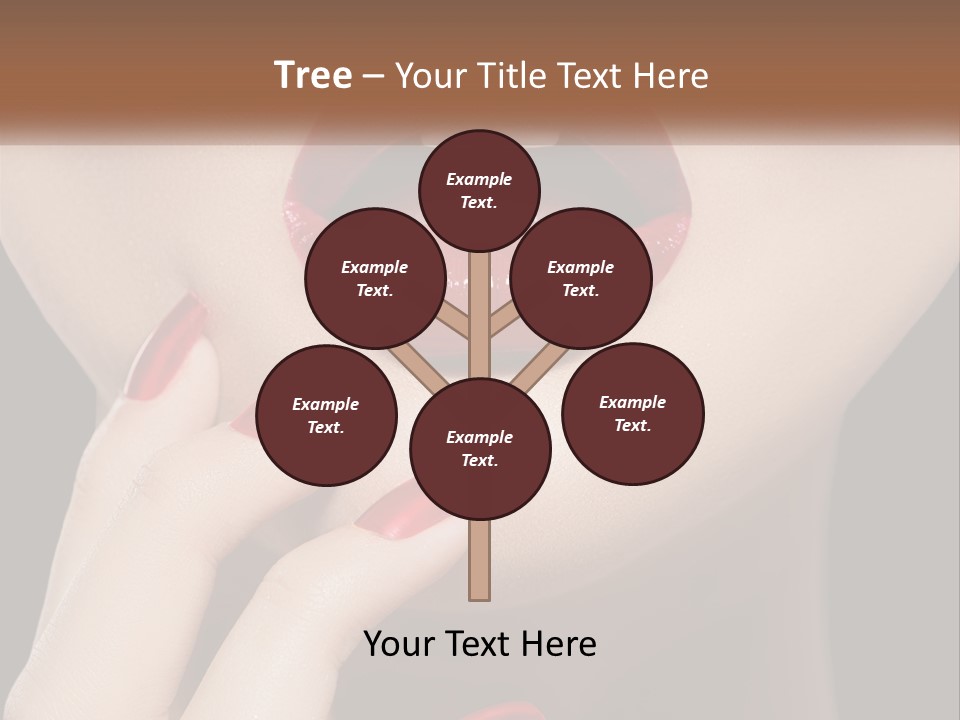 A Woman's Lips And Nails With A Red Manicure PowerPoint Template