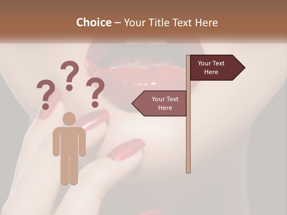 A Woman's Lips And Nails With A Red Manicure PowerPoint Template