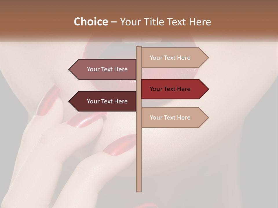 A Woman's Lips And Nails With A Red Manicure PowerPoint Template