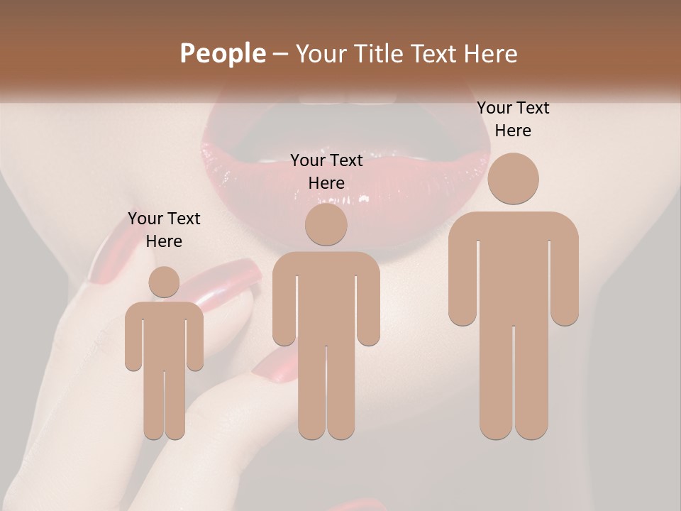 A Woman's Lips And Nails With A Red Manicure PowerPoint Template