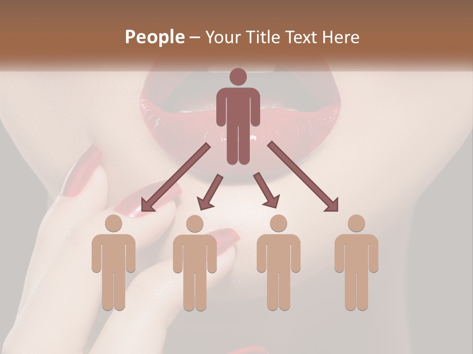 A Woman's Lips And Nails With A Red Manicure PowerPoint Template
