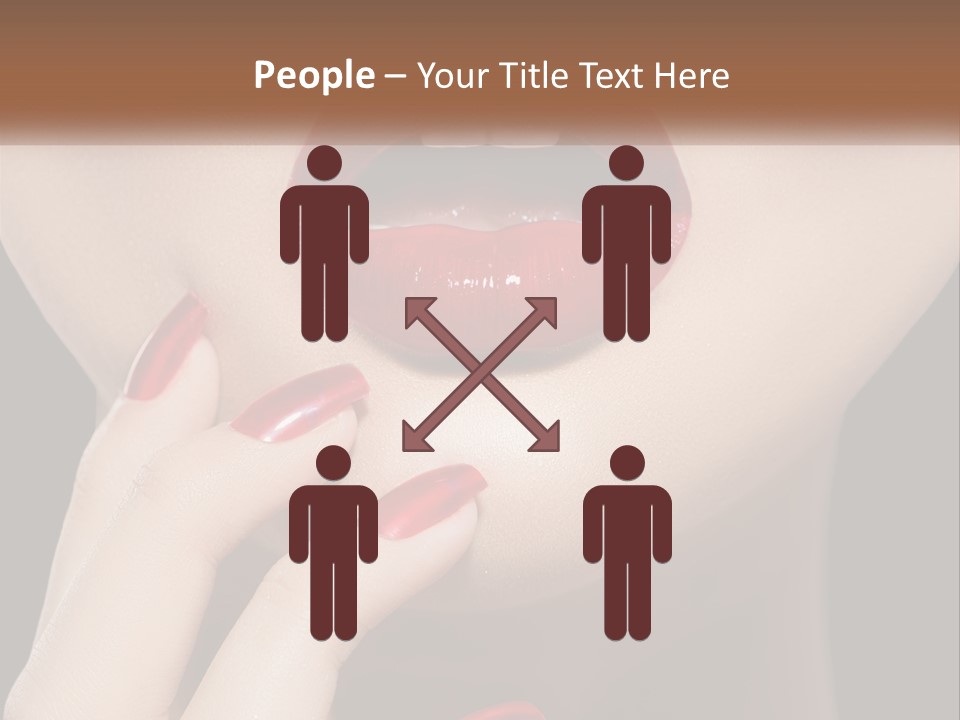 A Woman's Lips And Nails With A Red Manicure PowerPoint Template