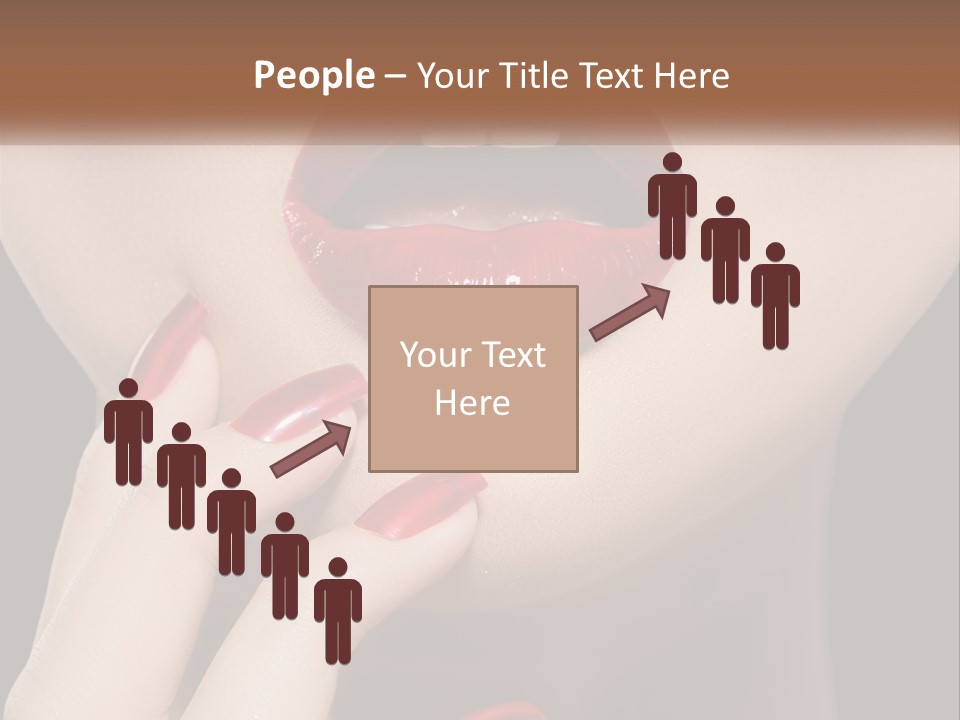 A Woman's Lips And Nails With A Red Manicure PowerPoint Template