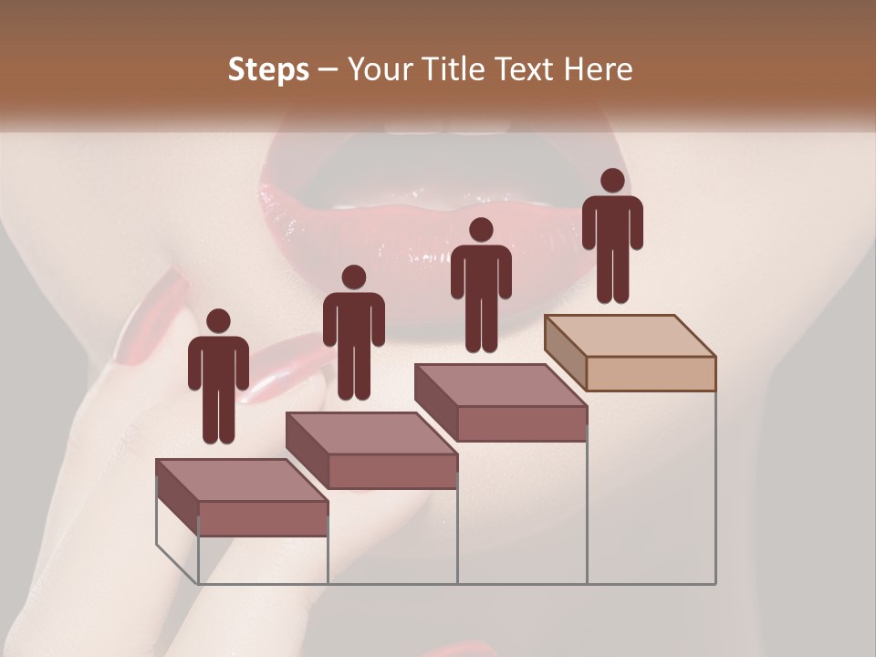 A Woman's Lips And Nails With A Red Manicure PowerPoint Template