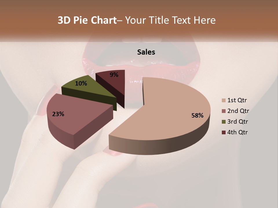 A Woman's Lips And Nails With A Red Manicure PowerPoint Template