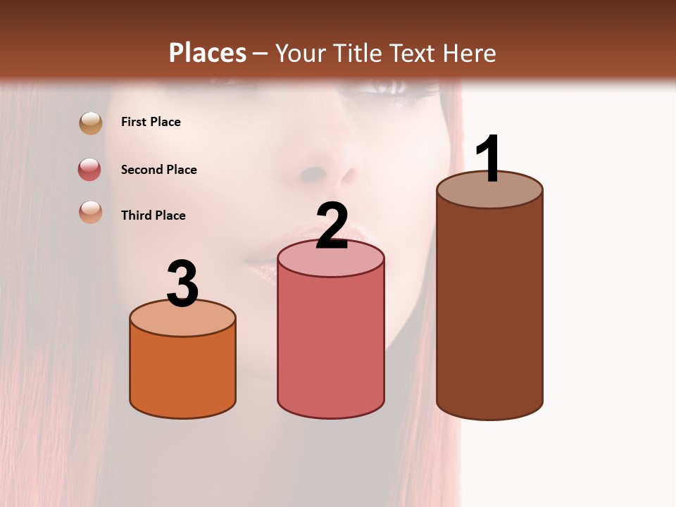 A Woman With Long Red Hair And Blue Eyes PowerPoint Template