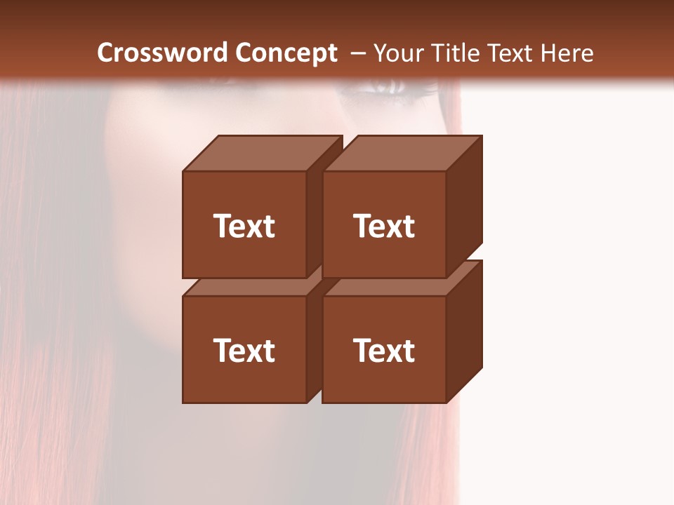 A Woman With Long Red Hair And Blue Eyes PowerPoint Template