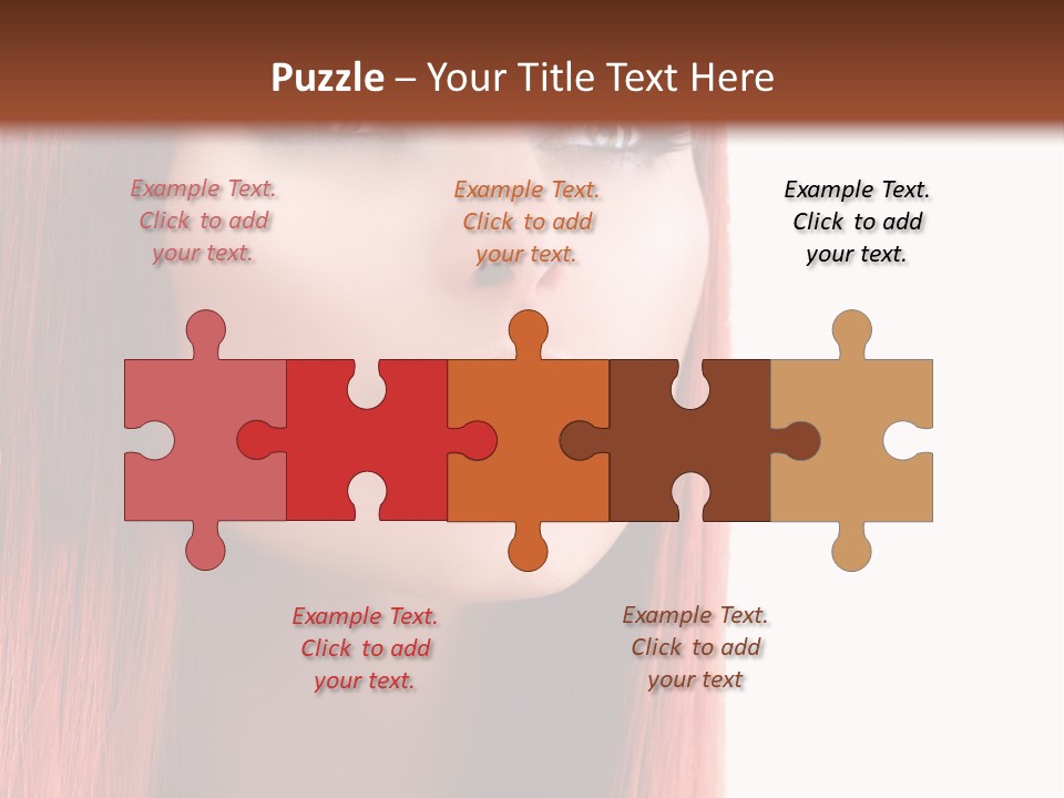 A Woman With Long Red Hair And Blue Eyes PowerPoint Template