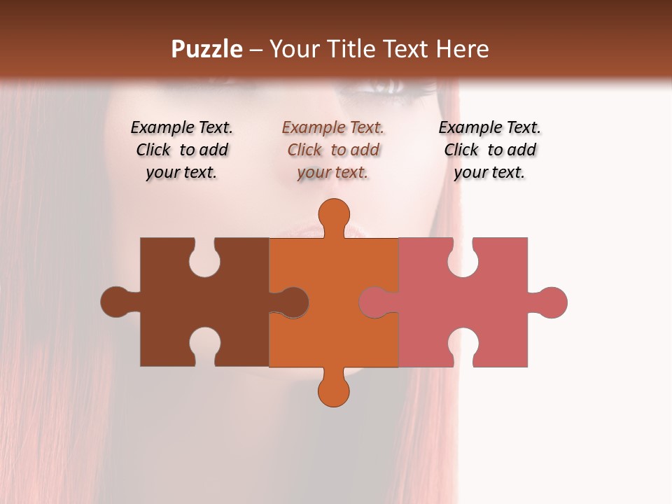 A Woman With Long Red Hair And Blue Eyes PowerPoint Template