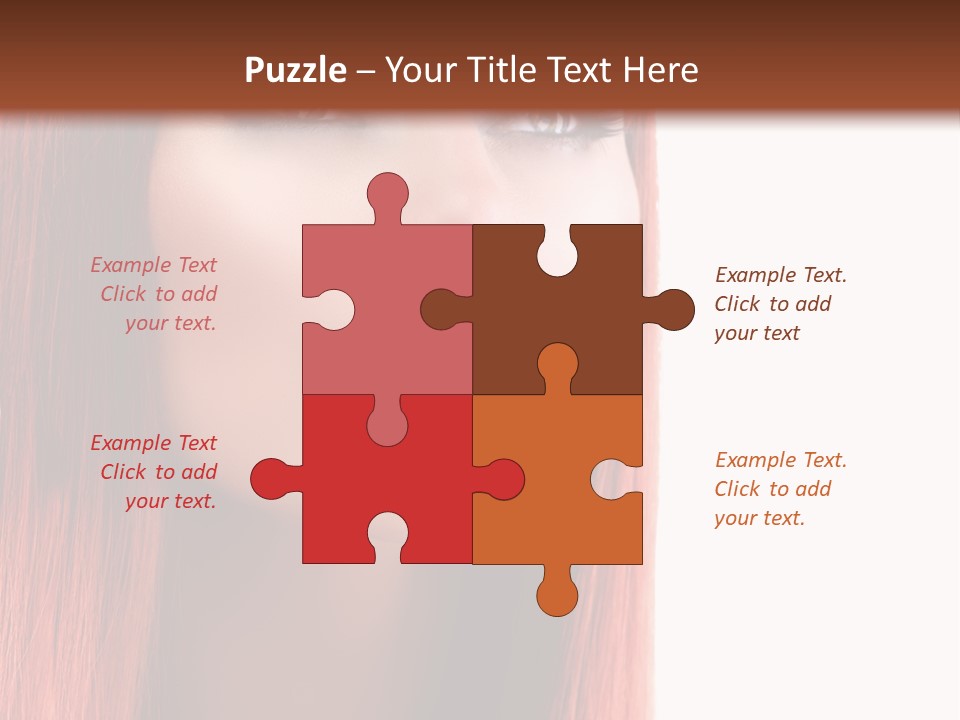 A Woman With Long Red Hair And Blue Eyes PowerPoint Template