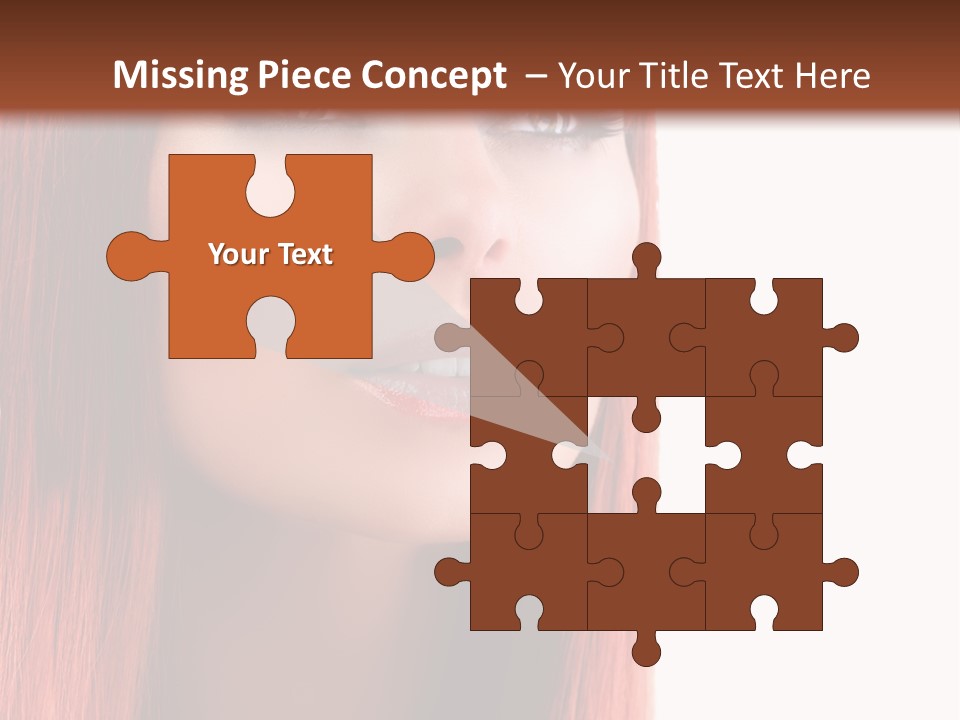 A Woman With Long Red Hair And Blue Eyes PowerPoint Template