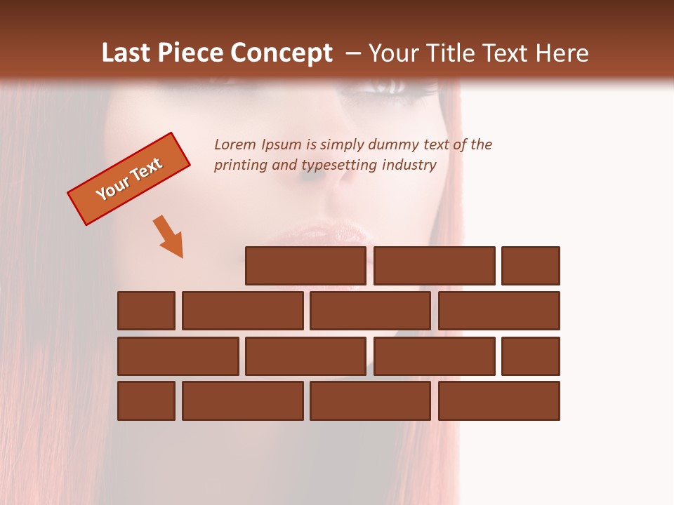 A Woman With Long Red Hair And Blue Eyes PowerPoint Template